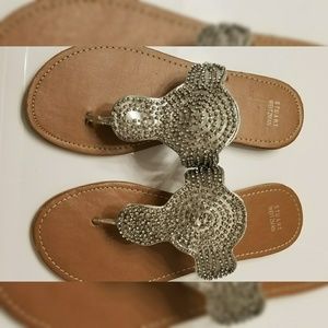 Stuart Weitzman Horizon Sandal- Silver Size 5